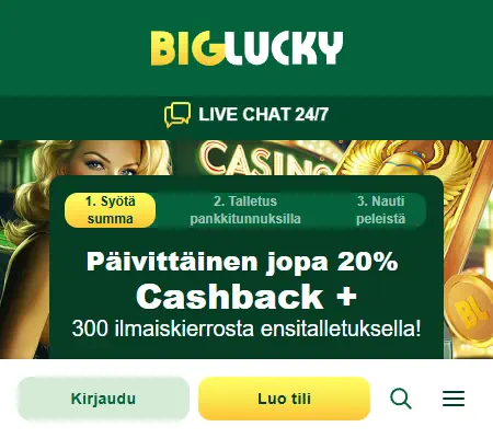 Big Lucky Casino etusivu